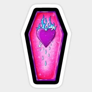 Pastel Goth Love Coffin Heart Sticker